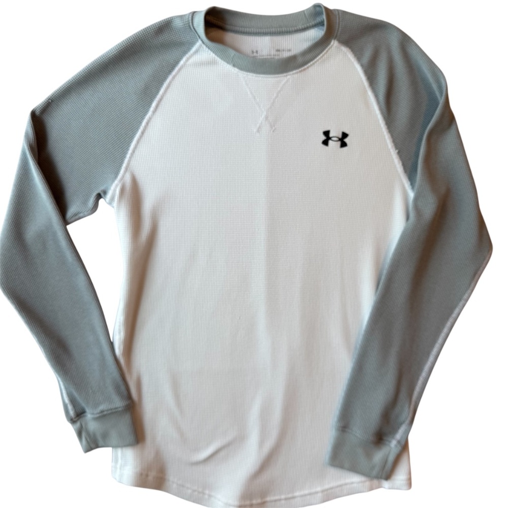 Under Armour Men’s Small Long Sleeve Waffle Knit Shirt - Gray & White